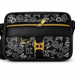 Monochrome Graphic Print Vegan Leather Crossbody Bag